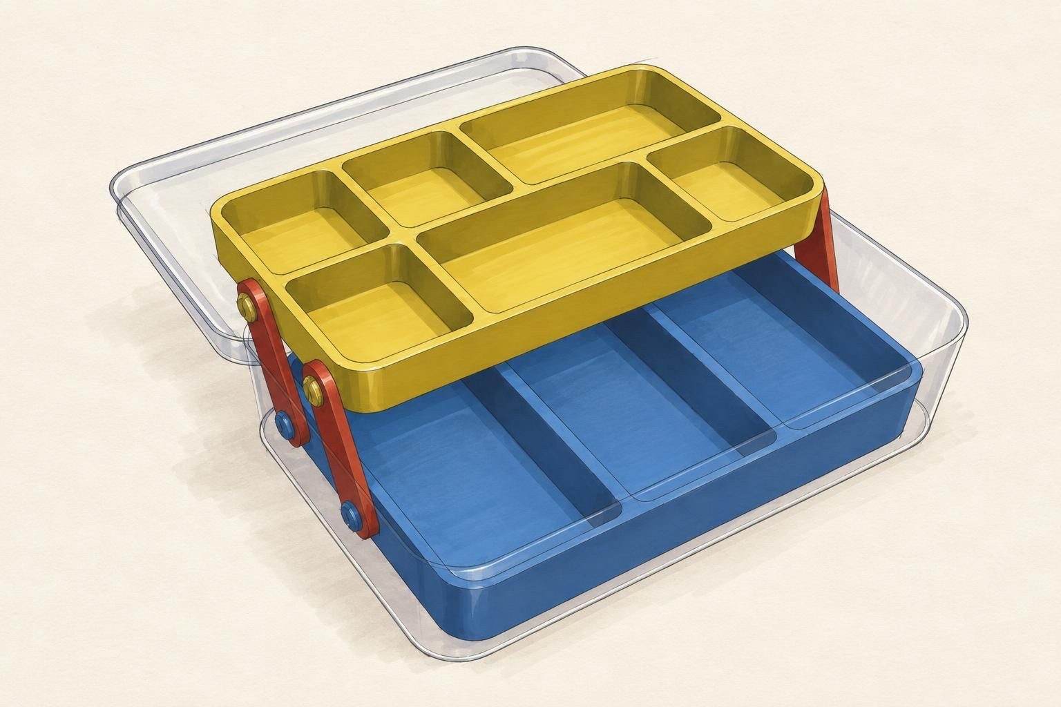 A 3D-printed altoid tin organizer with a lift-out divided tray