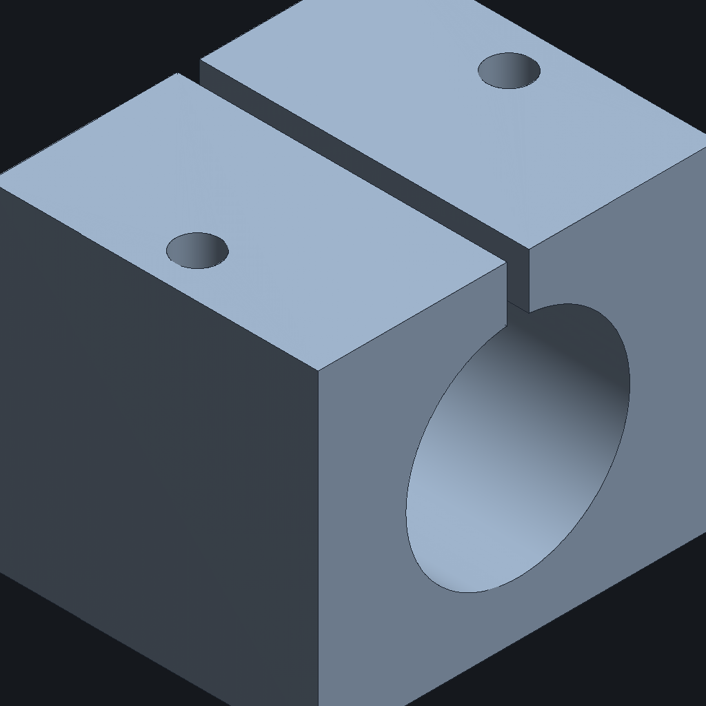 Opus 4.8's Tube clamp, iso view