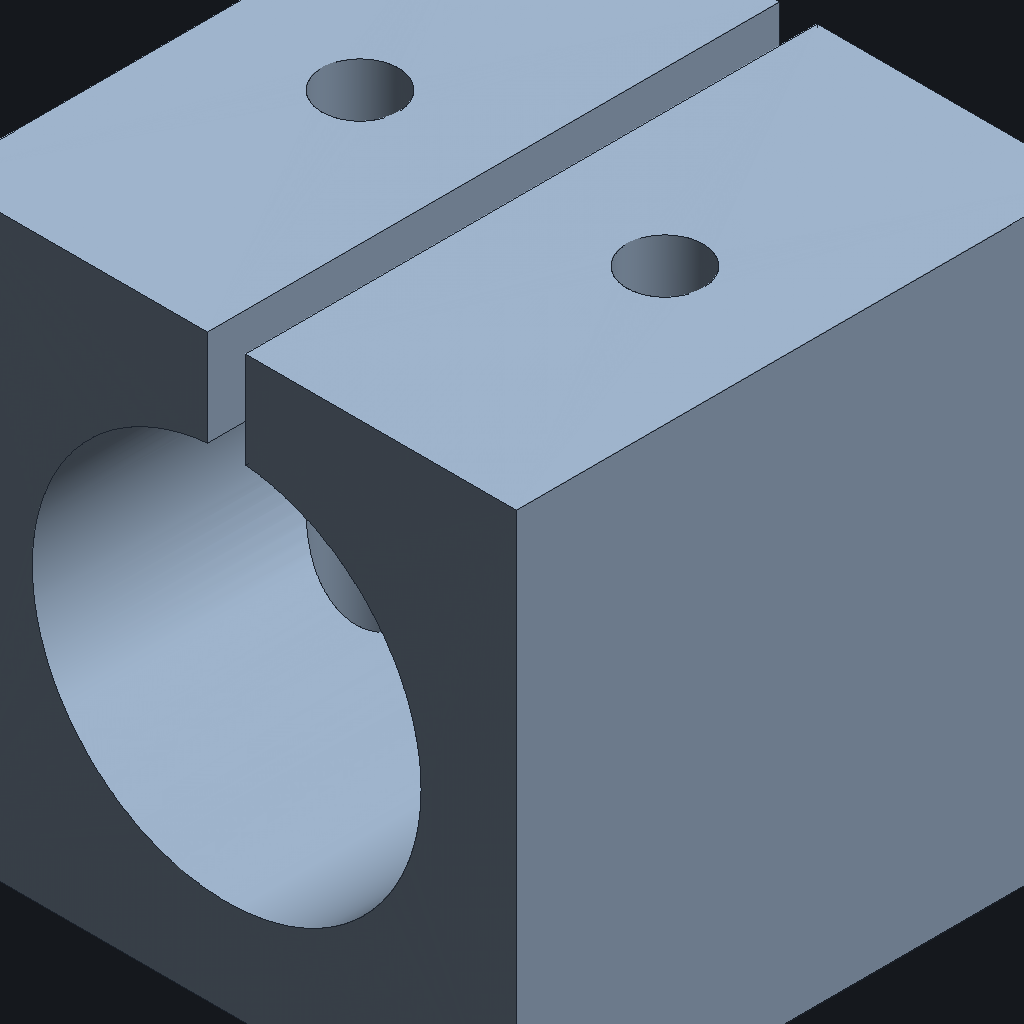 Opus 4.8's Tube clamp, iso view