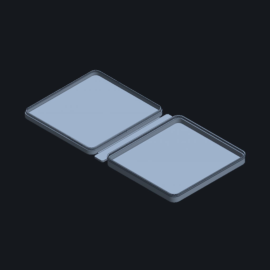 Opus 5's Clamshell cover, iso view