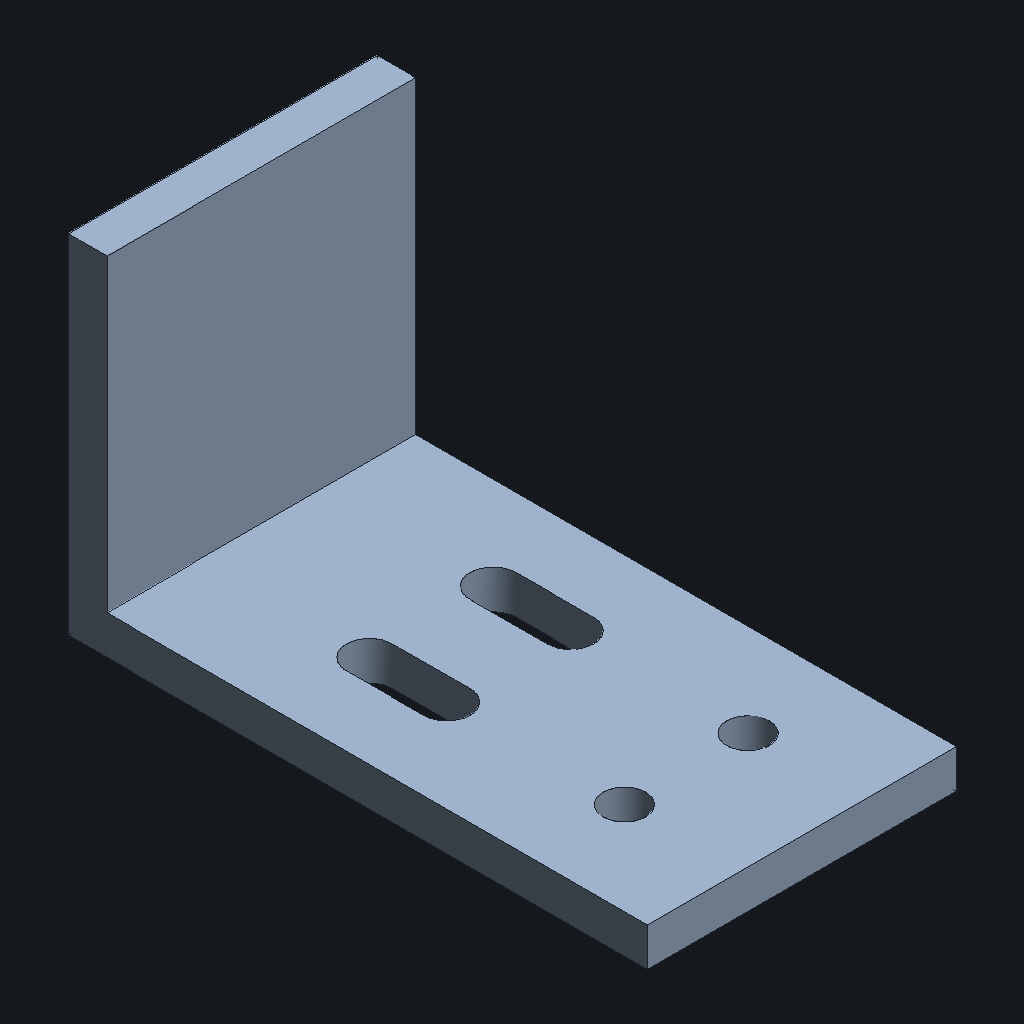 Fable 5.1's Mesh rebuild freecad bracket, iso view