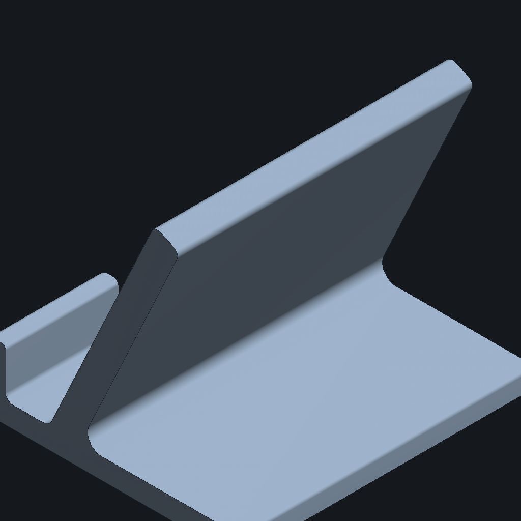 Opus 5's Phone stand, iso view